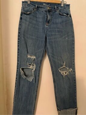 Old Navy Blue Distressed Boyfriend Jeans